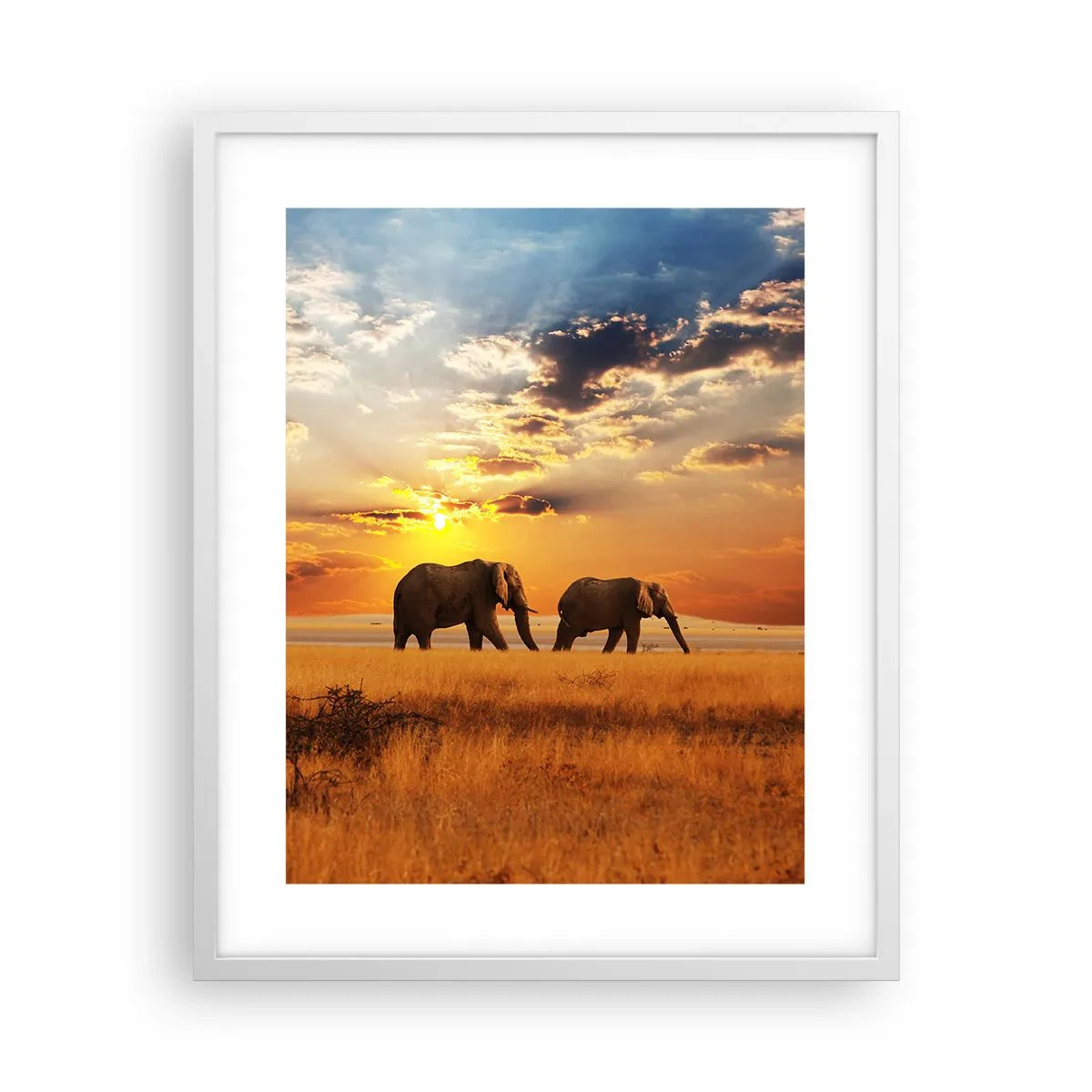 Poster in een witte lijst - Familie wandeling - 40x50 cm