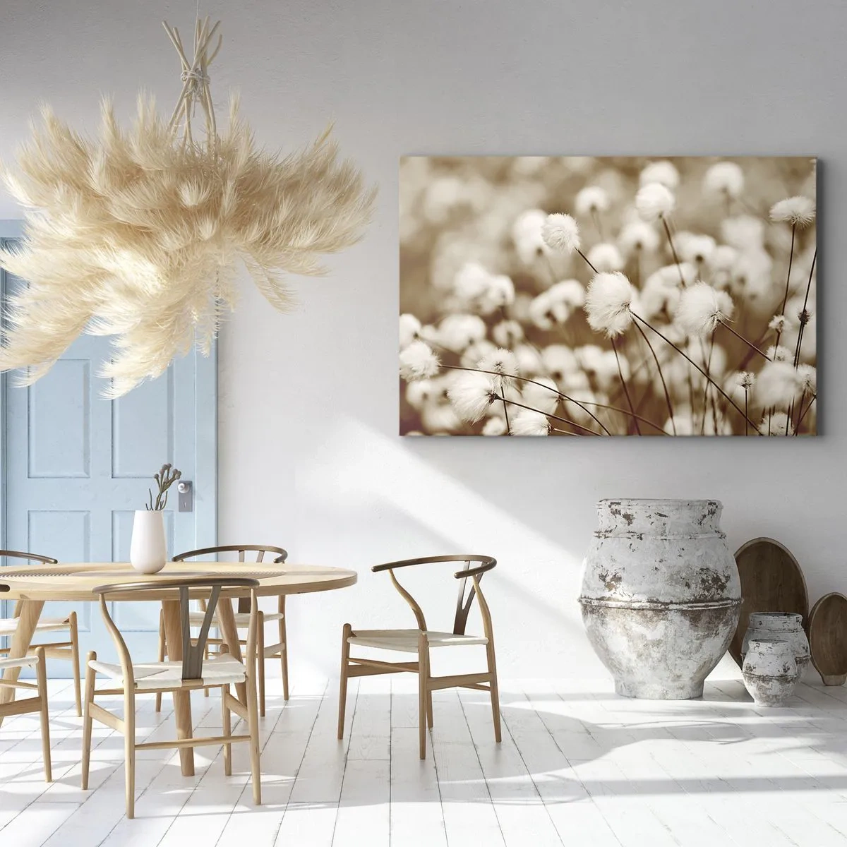 Schilderen op canvas - Pluizig korenveld - 120x80 cm