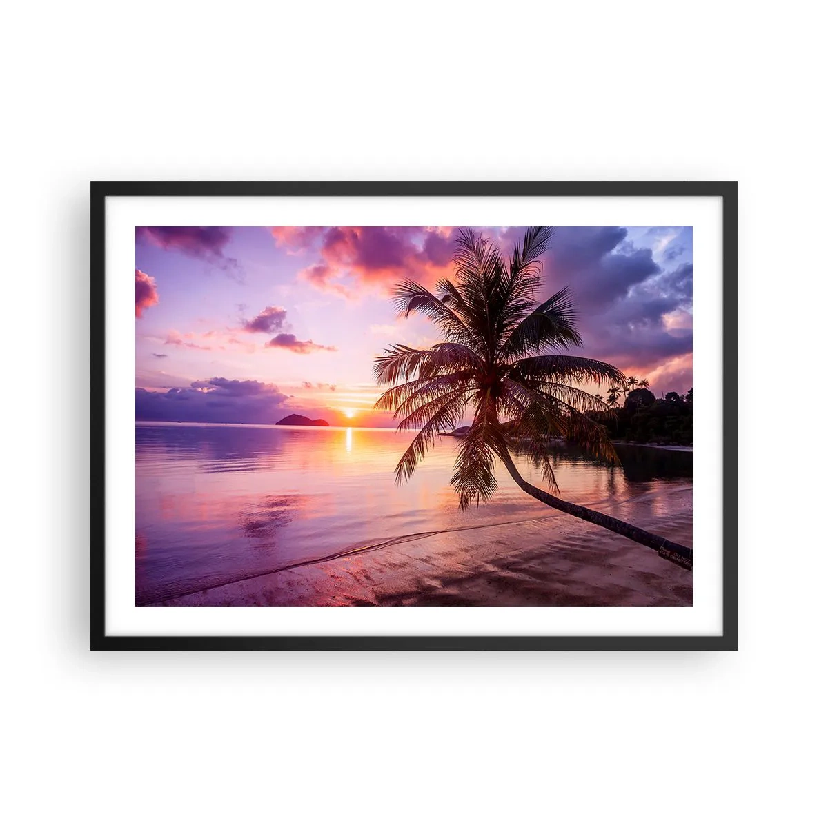 Poster in een zwarte lijst - Geluk tot aan de horizon - 70x50 cm