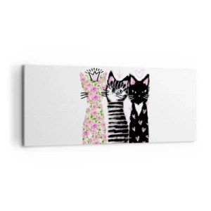 Schilderen op canvas - Er waren drie katten - 100x40 cm
