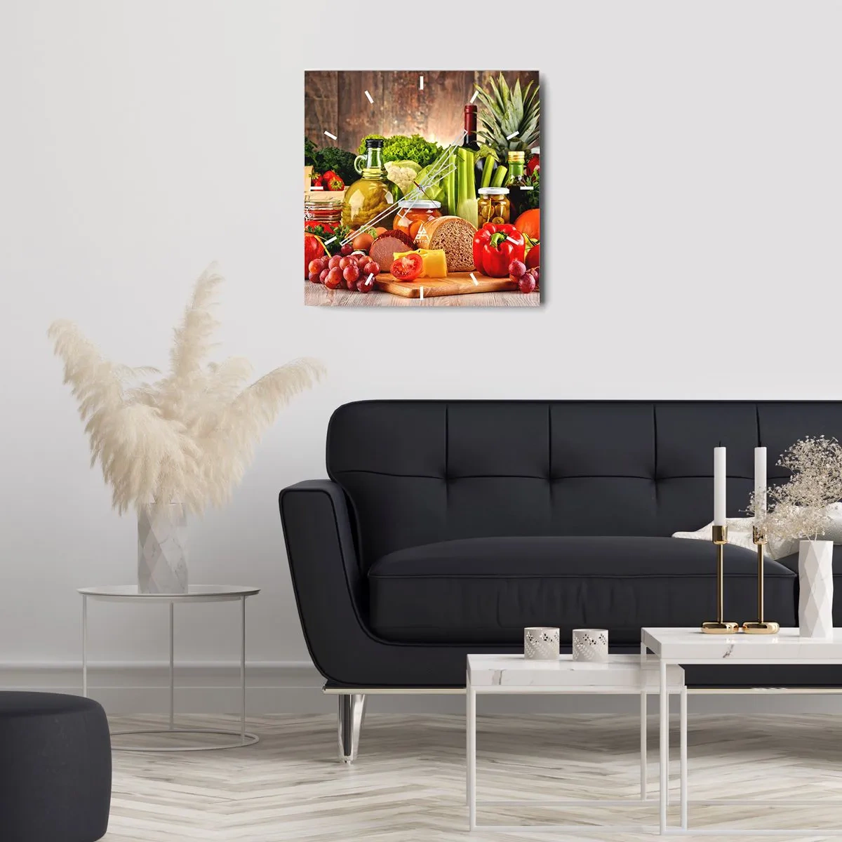 Wandklok - Klok - Gerookt, gebakken en gemarineerd - 30x30 cm