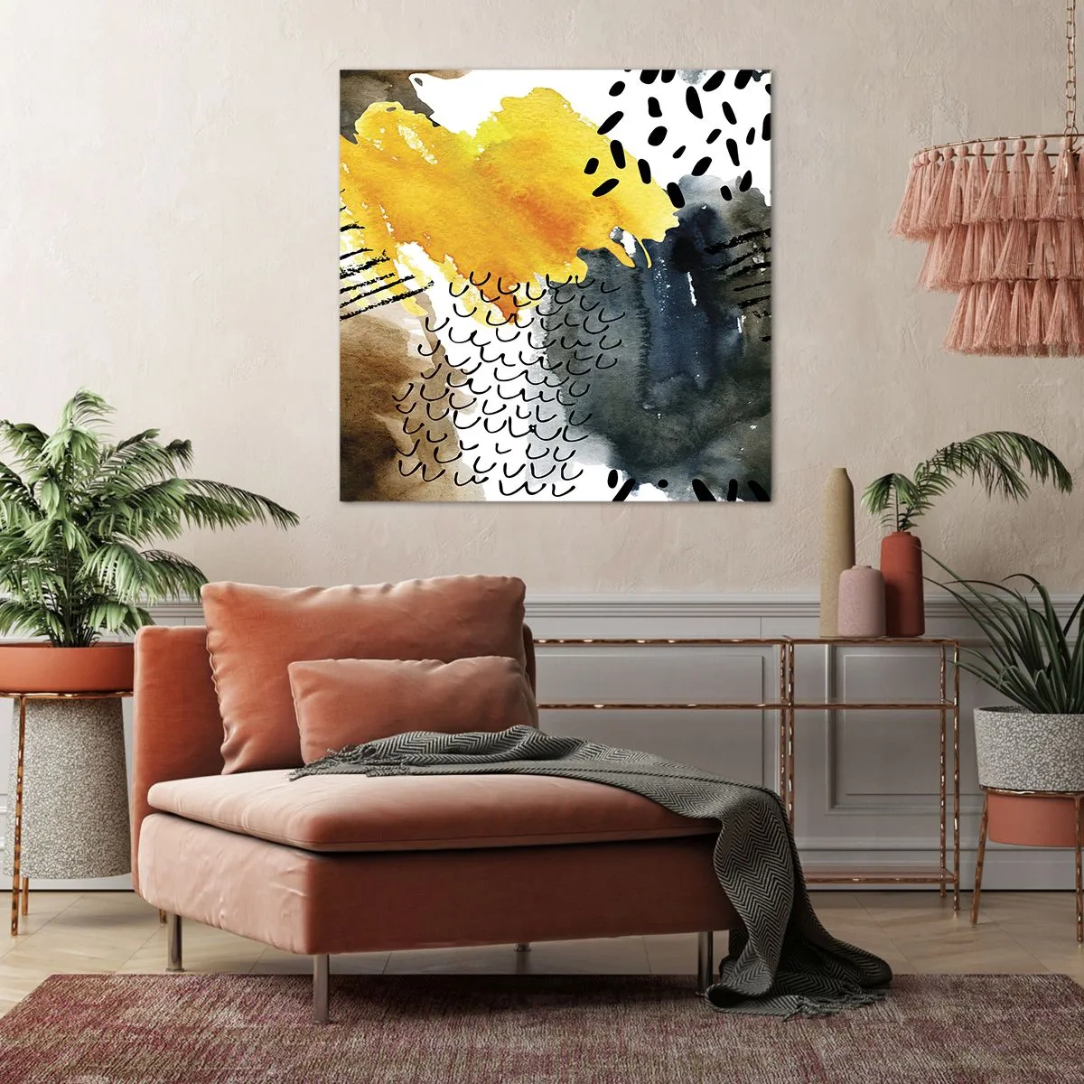 Schilderen op canvas - Een ontmoeting van de elementen - 40x40 cm