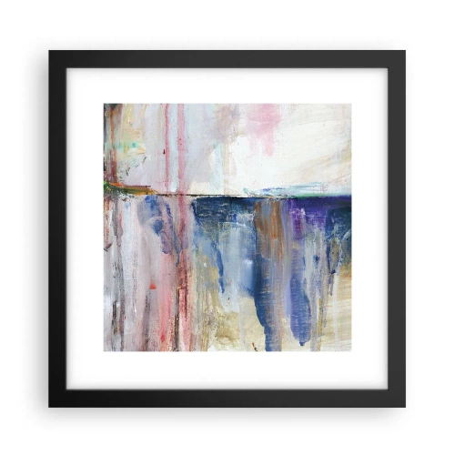 Poster in een zwarte lijst - Kleurrijke impressies en associaties - 30x30 cm