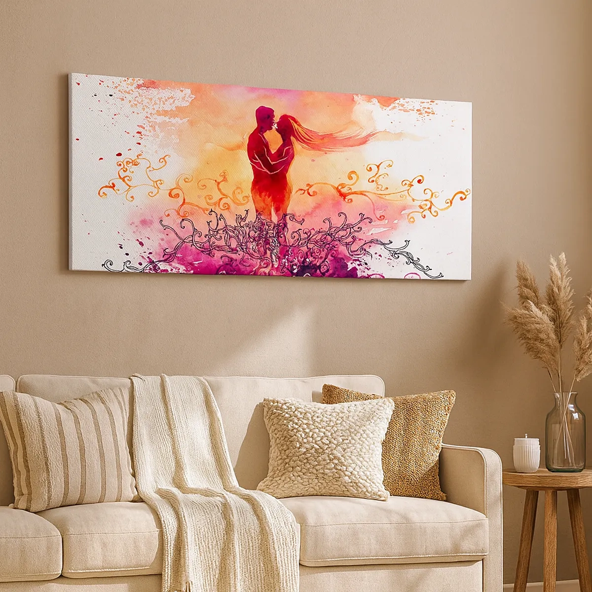 Schilderen op canvas - Een hart! Ik heb zo weinig nodig... - 30x30 cm