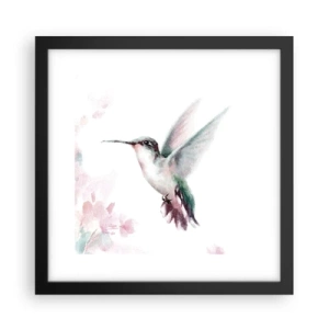 Poster in een zwarte lijst - Vastgehouden tijdens fladderen - 30x30 cm