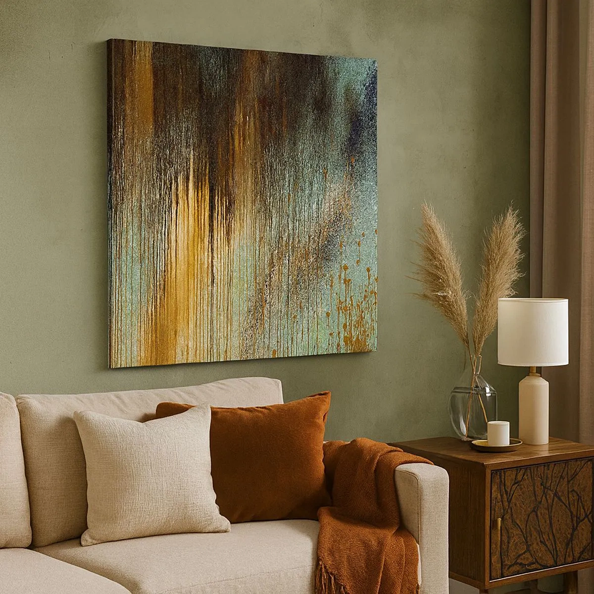 Schilderen op canvas - Een niet toevallig kleurrijke compositie - 30x30 cm