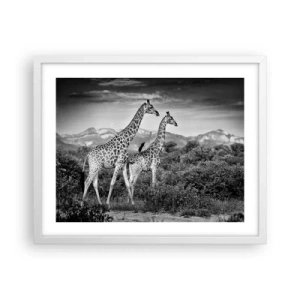 Poster in een witte lijst - Hoge sferen in Afrika - 50x40 cm
