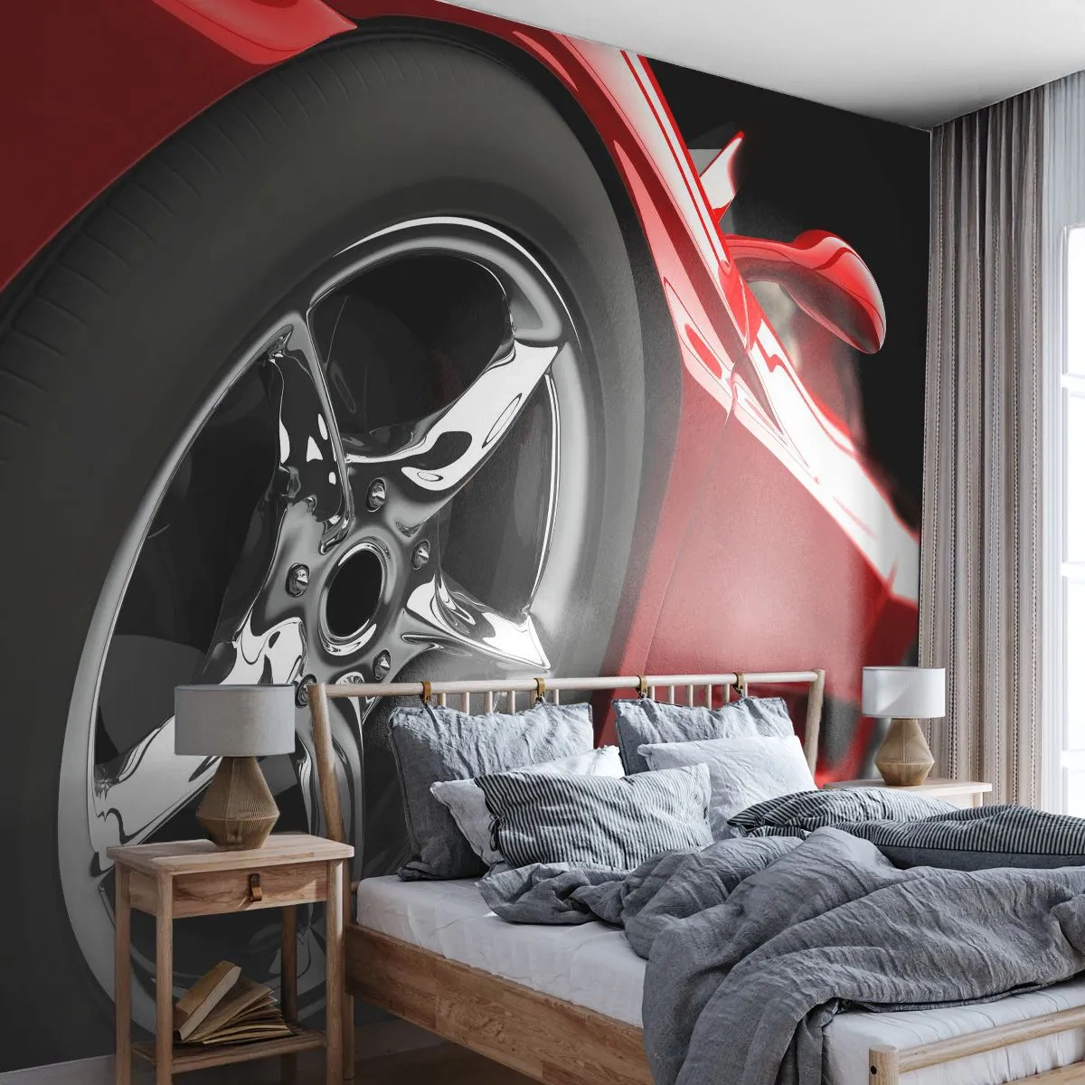 Fotobehang Premium Sand - Gemaakt voor snelheid - Automobiel, Sportwagen, Rand - 250x175 cm