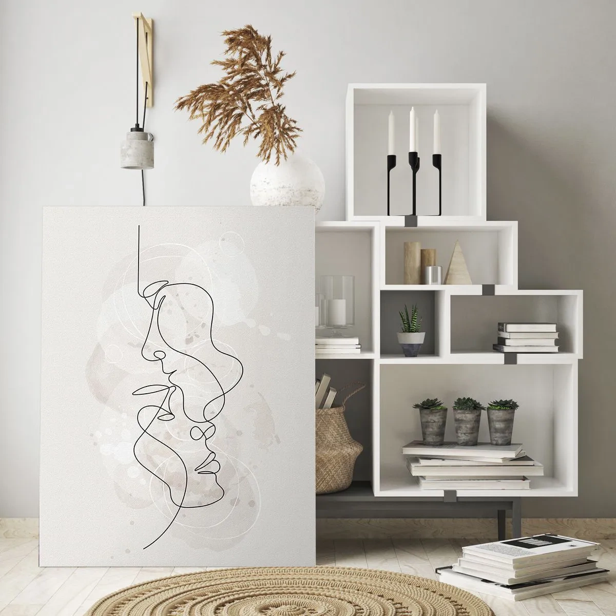 Schilderen op glas - Verstrikt in een omhelzing - 50x70 cm