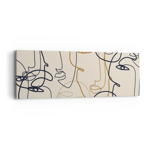 Schilderen op canvas - Het portret is vermenigvuldigd - 90x30 cm