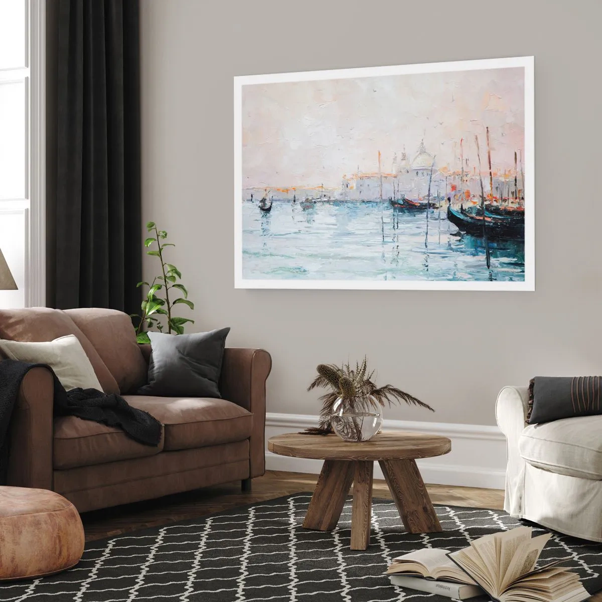 Poster - Achter het water, achter de mist - 40x30 cm