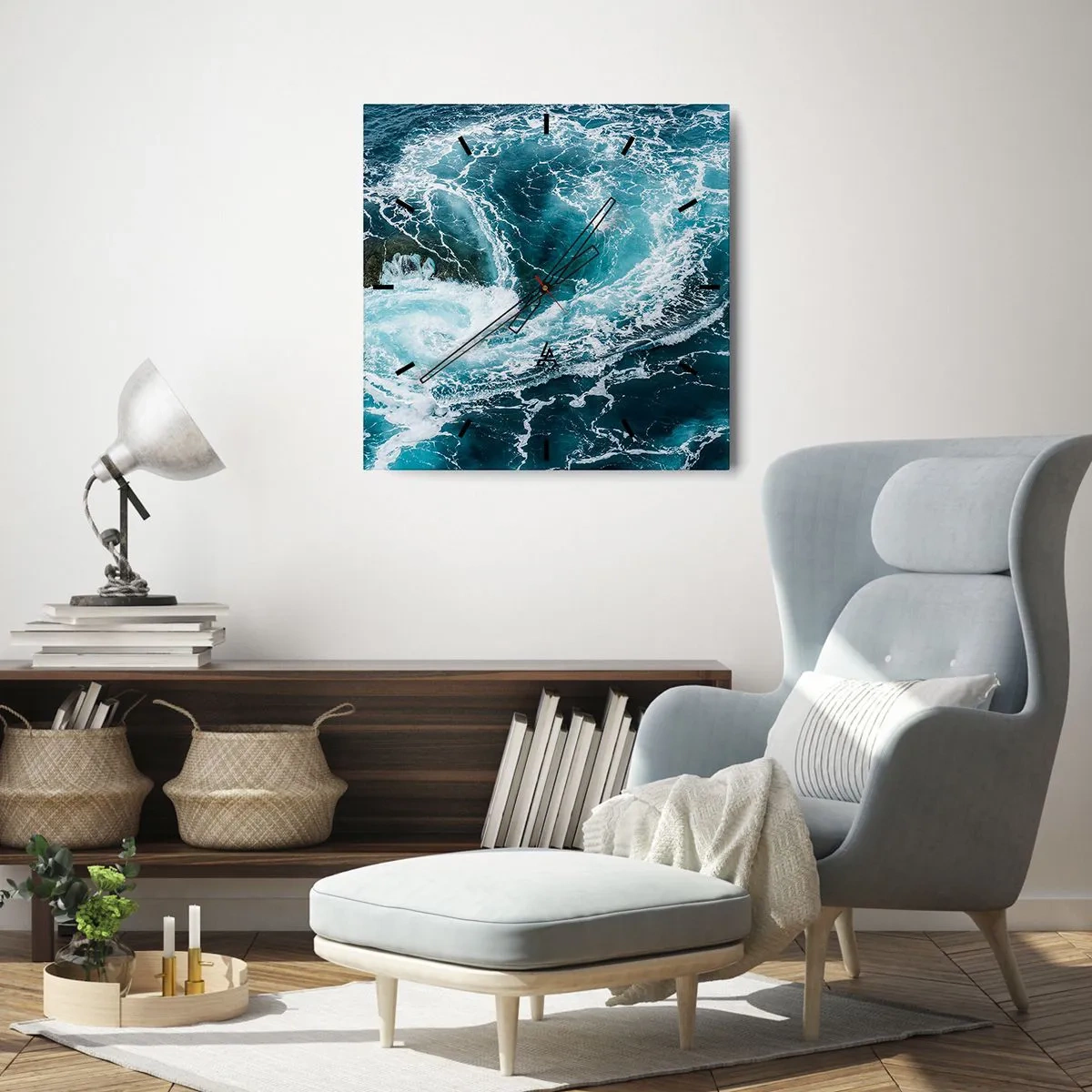 Wandklok - Klok - De poort naar het binnenste van de aarde - 30x30 cm