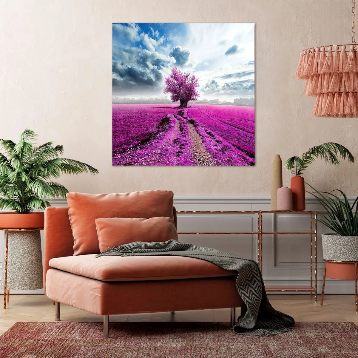 Schilderen op canvas - Heide - heilige plek - 50x50 cm