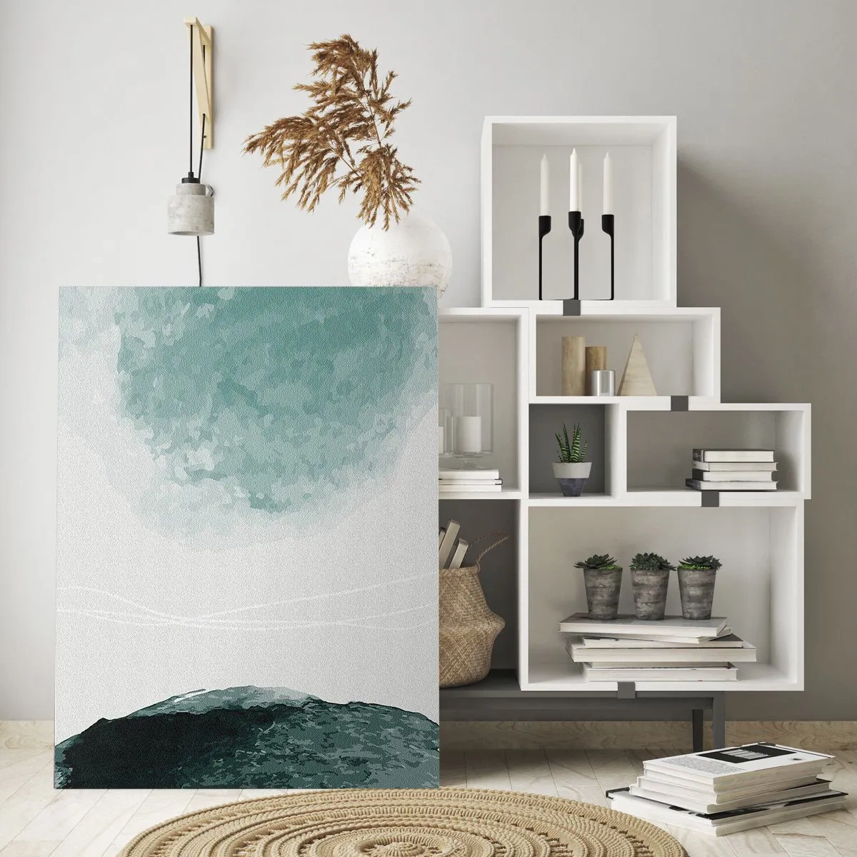 Schilderen op glas - Ontmoeting met de mist - 70x100 cm