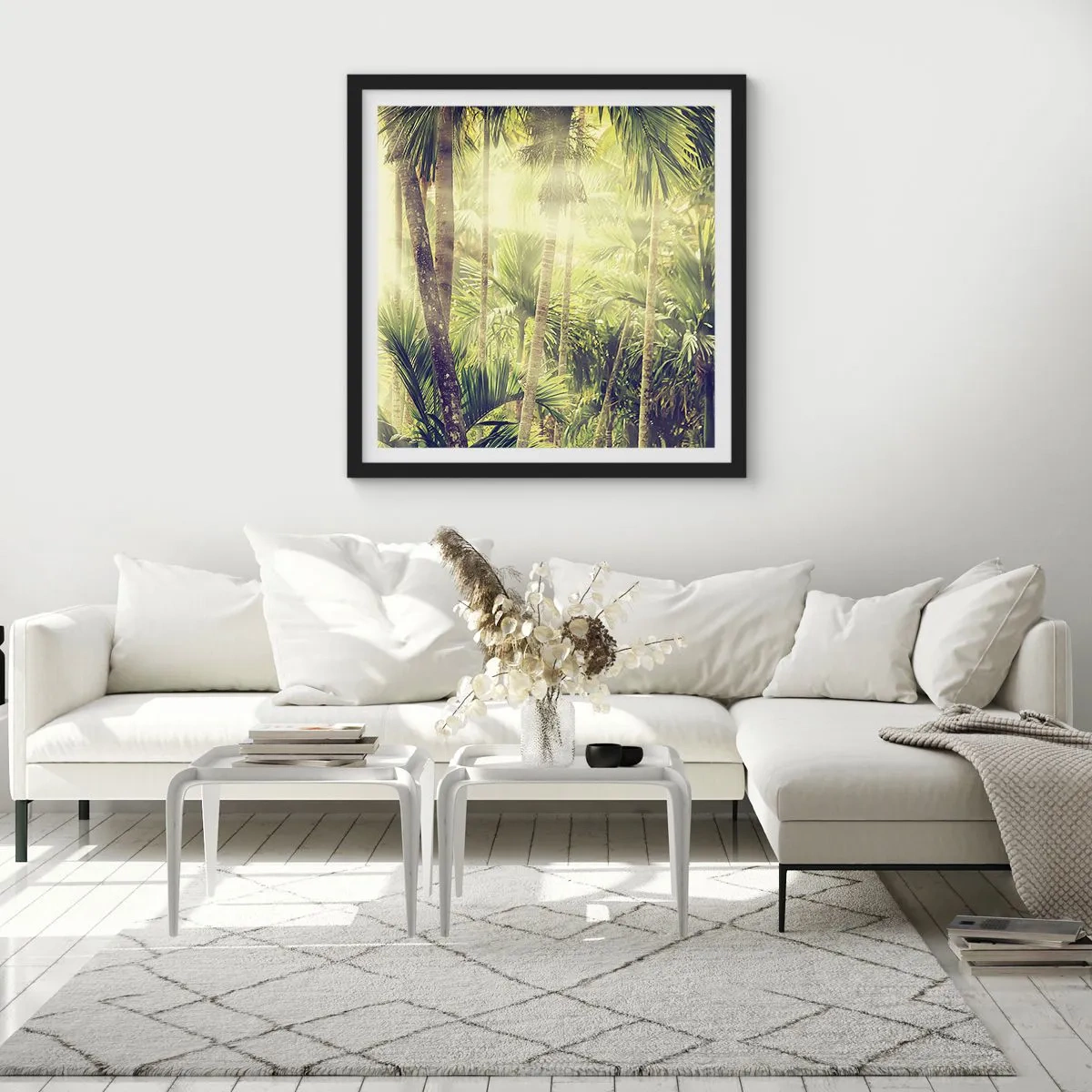 Poster in een zwarte lijst - In groene hitte - 30x30 cm