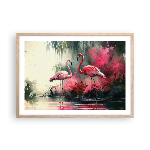 Een poster in een licht eiken lijst - Een les in natuurlijke gratie - 70x50 cm