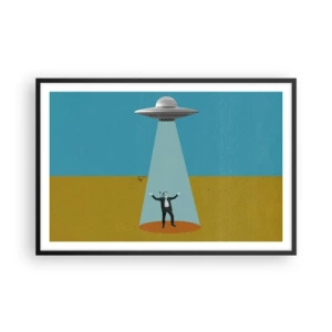 Poster in een zwarte lijst - Een nauwe ontmoeting - 91x61 cm