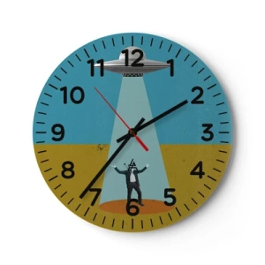 Wandklok - Klok - Een nauwe ontmoeting - 30x30 cm