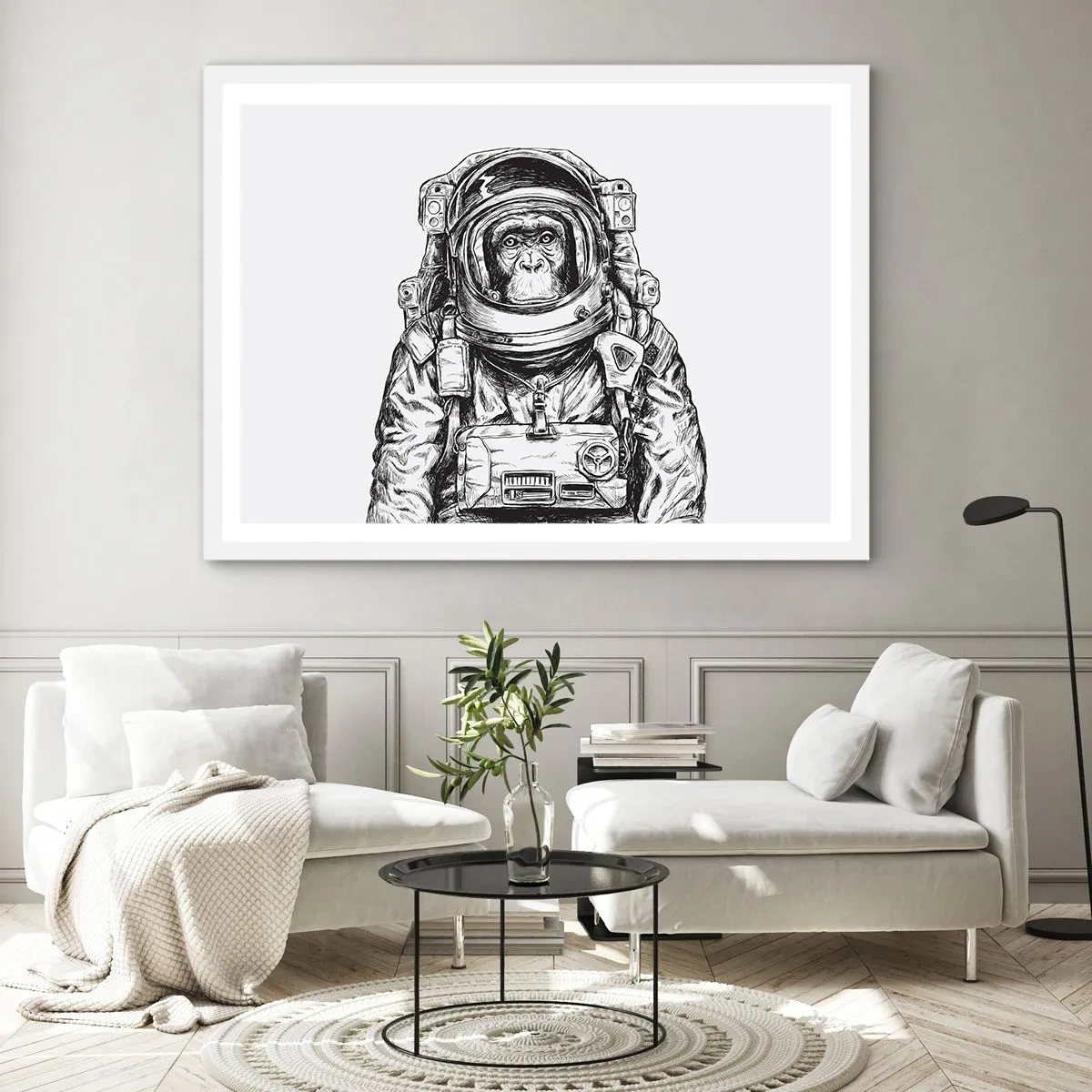 Poster in een witte lijst - Alternatieve evolutie - 100x70 cm