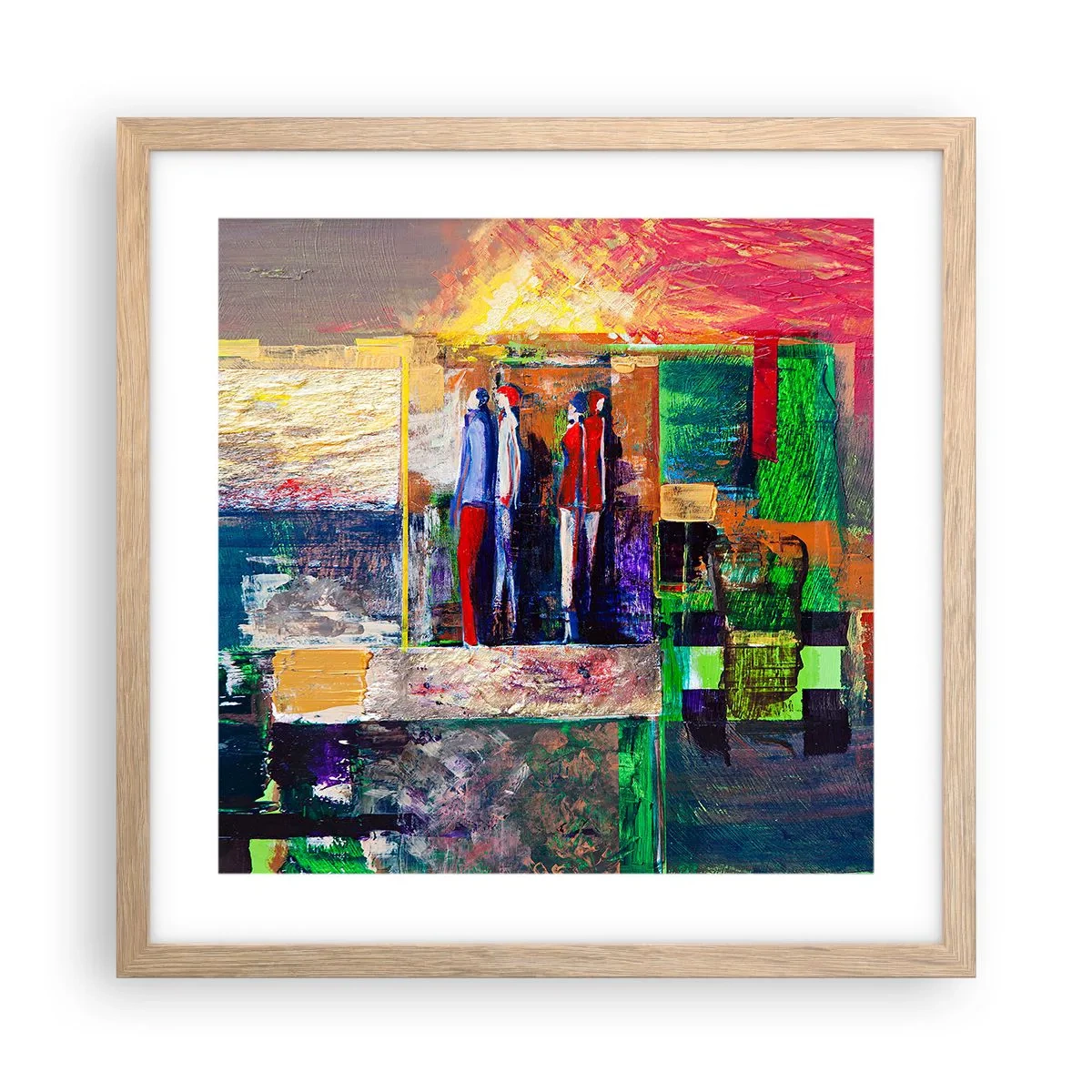 Een poster in een licht eiken lijst - Relaties en emoties - 40x40 cm