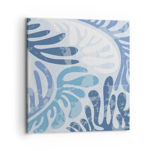Schilderen op canvas - Blauwe varens - 70x70 cm