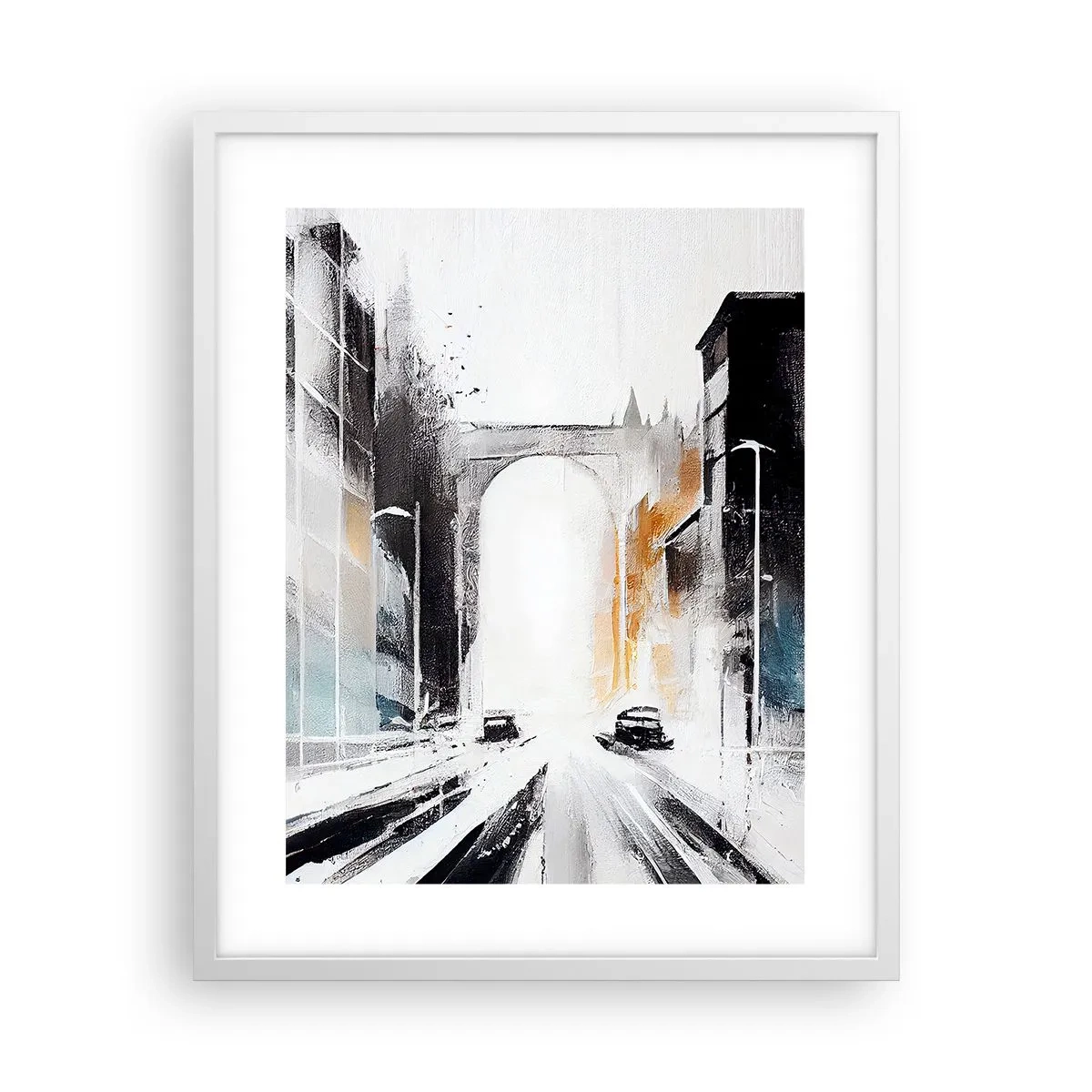Poster in een witte lijst - Stadsstudie: architectuur en beweging - 40x50 cm