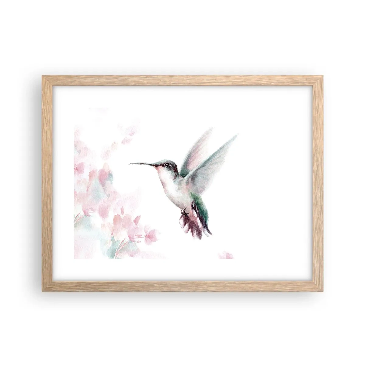 Een poster in een licht eiken lijst - Vastgehouden tijdens fladderen - 40x30 cm