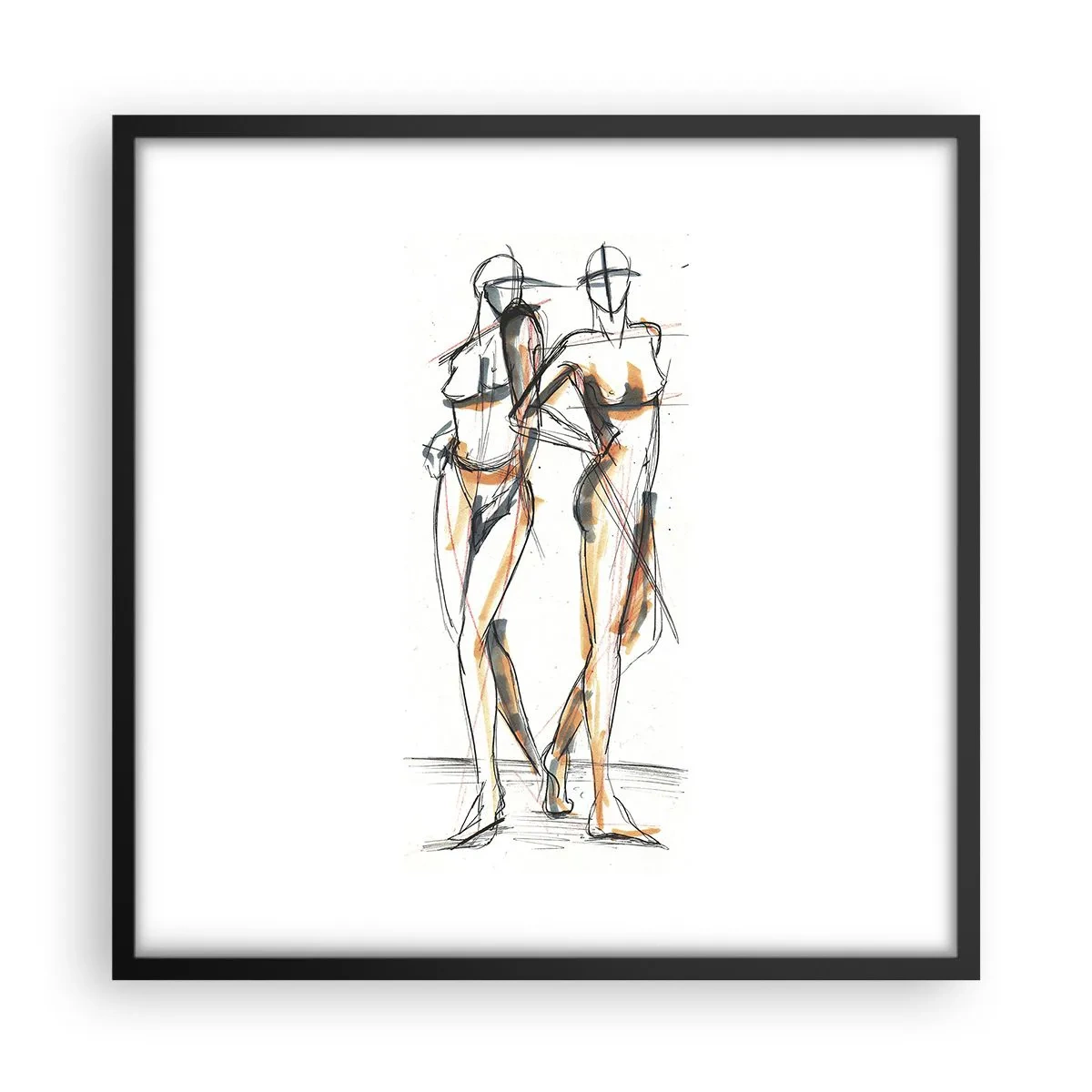 Poster in een zwarte lijst - Een studie van genade - 50x50 cm