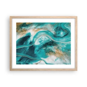 Een poster in een licht eiken lijst - De rivier van goud - 50x40 cm