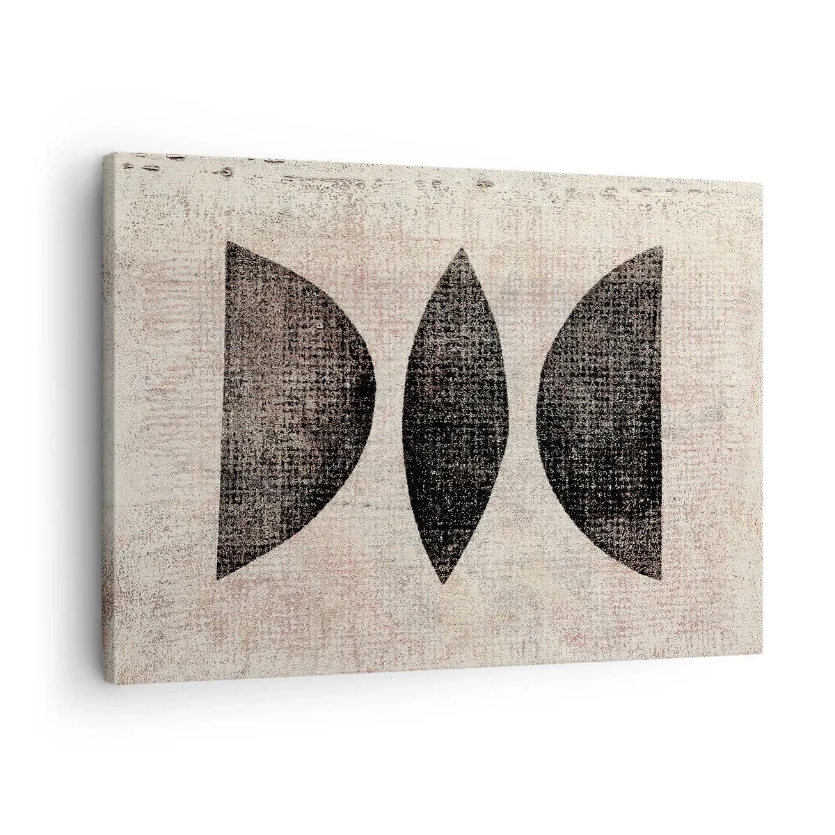 Schilderen op canvas - Etnische vormen in donkere tinten op een lichte achtergrond - 70x50cm - etnische abstractie - Moderne wanddecoratie voor woonkamer en slaapkamer ARTTOR