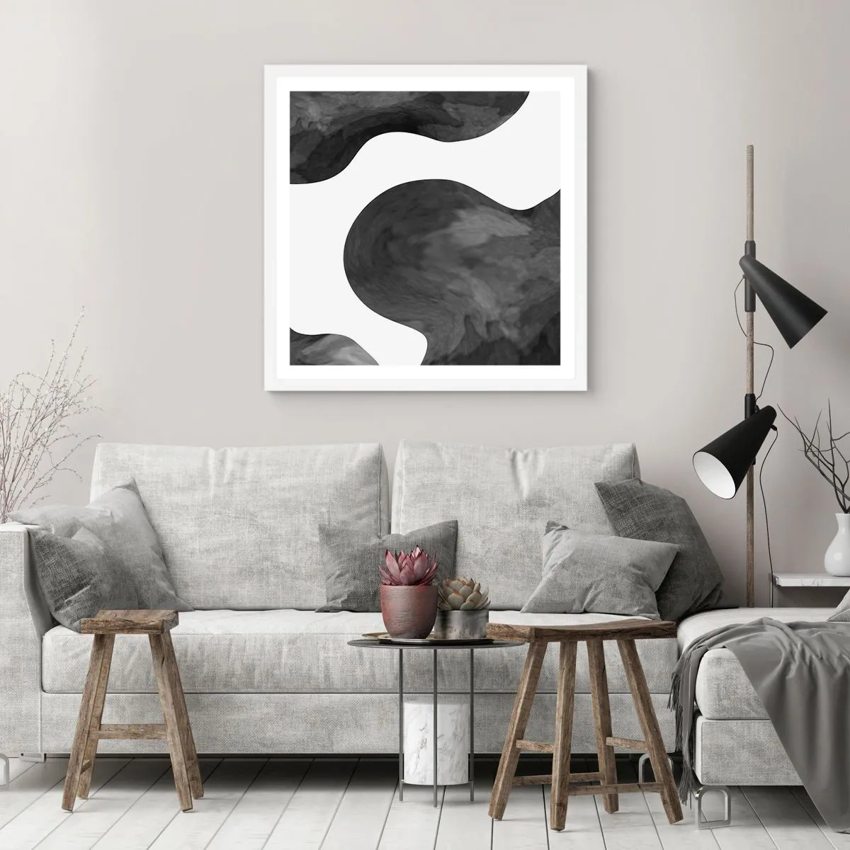 Poster in een witte lijst - Melkweg - 60x60 cm