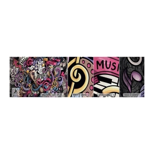 Fotobehang Monster Premium Canvas - Ingewikkelde melodie - Muziek, Muurschildering, Graffiti - 100x30 cm