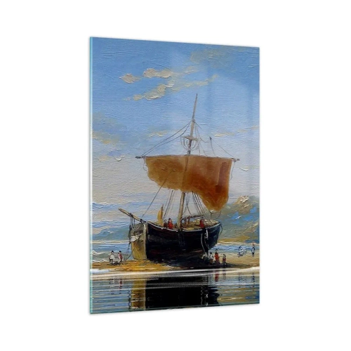 Schilderen op glas - Water, bodem, lucht - 80x120 cm