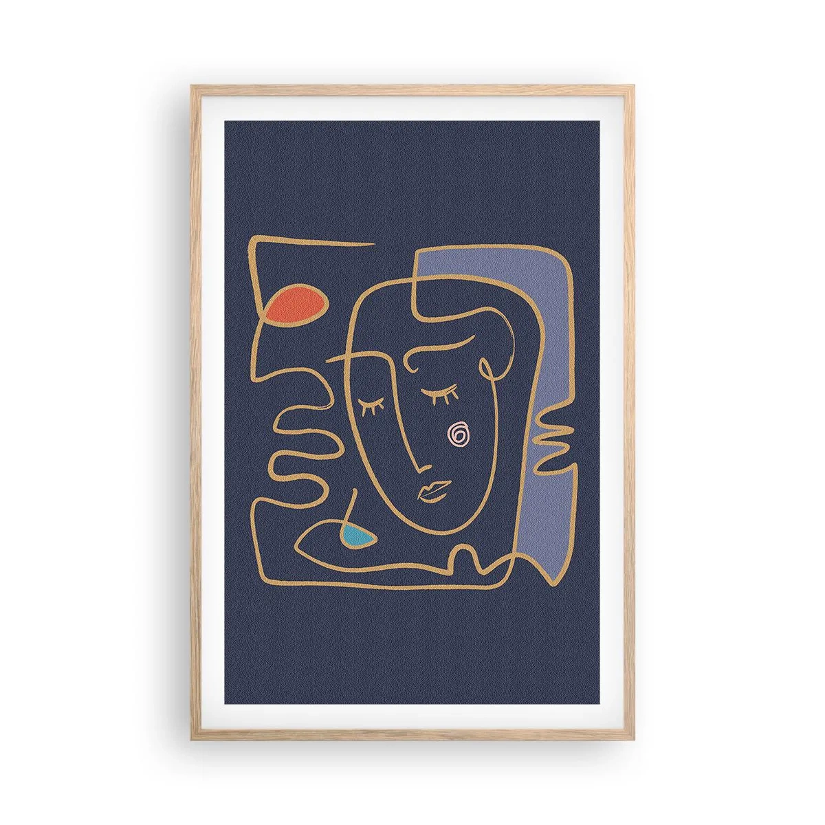 Een poster in een licht eiken lijst - In nadenken - 61x91 cm