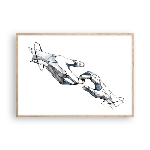 Een poster in een licht eiken lijst - Een goed gebaar - 100x70 cm