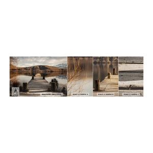 Fotobehang Monster Premium Canvas - Landschap in stilte - Landschap, Brug, Meer - 100x30 cm