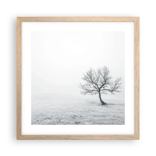 Een poster in een licht eiken lijst - Tegen het niets - 40x40 cm