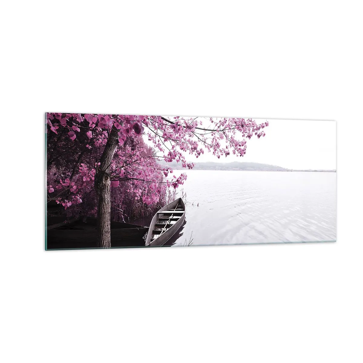 Schilderen op glas - In roze stilte - 100x40 cm