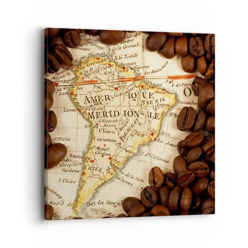 Schilderen op canvas - Waar komt de beste koffie vandaan? - 40x40 cm