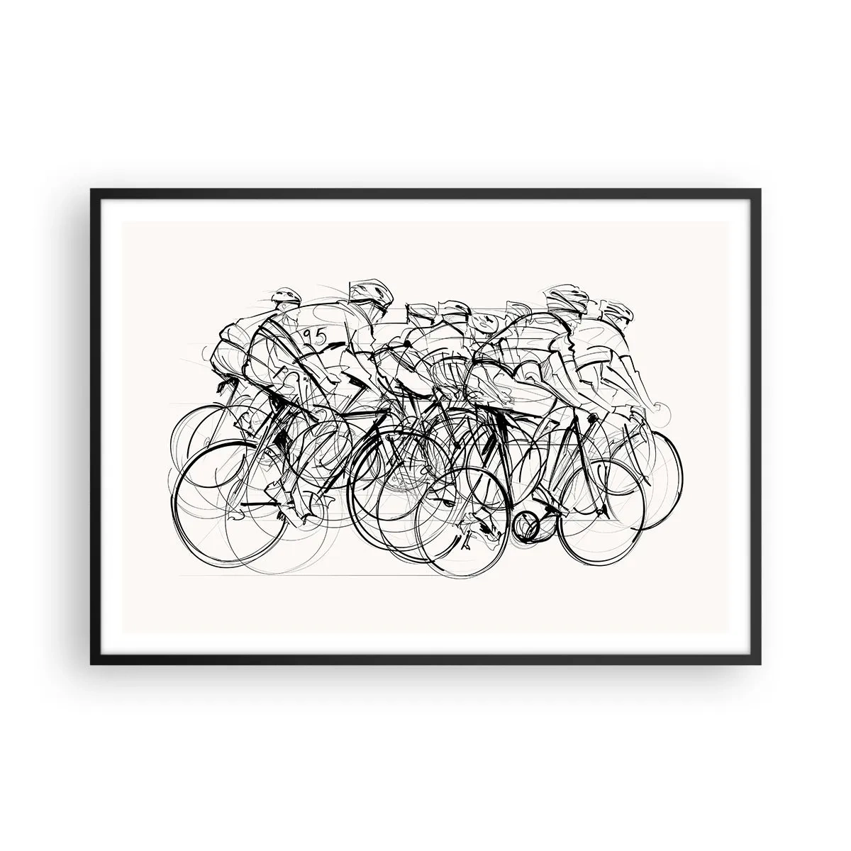 Poster in een zwarte lijst - Samen als team - 100x70 cm