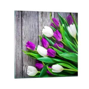 Schilderen op glas - Op de dag van een voorjaarsvakantie - 30x30 cm