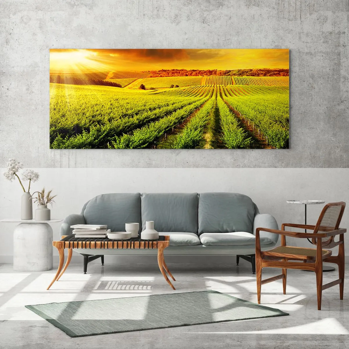 Schilderen op glas - Onder de Australische zon - 140x50 cm