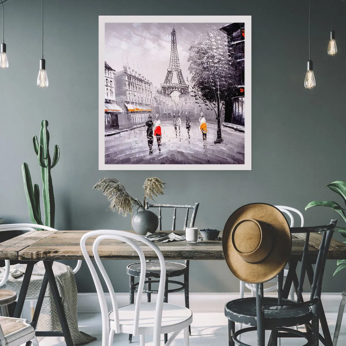 Poster - Parijs wandeling - 50x50 cm