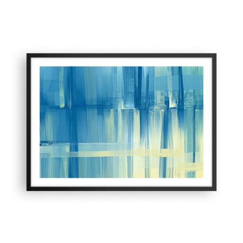 Poster in een zwarte lijst - Compositie in turkoois - 70x50 cm
