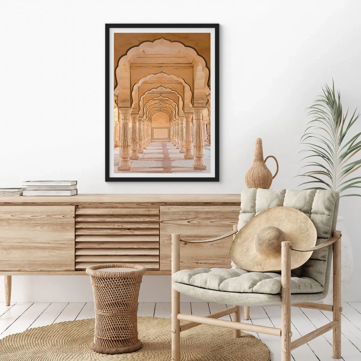 Poster in een zwarte lijst - In het paleis van de maharadja - 30x40 cm