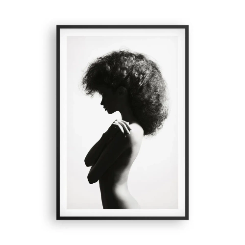 Poster in een zwarte lijst - Als een bloem op een slanke stengel - 61x91 cm