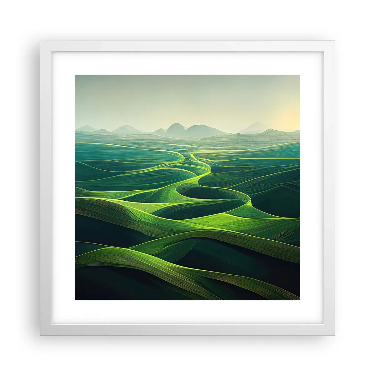 Poster in een witte lijst - In de groene dalen - 40x40 cm