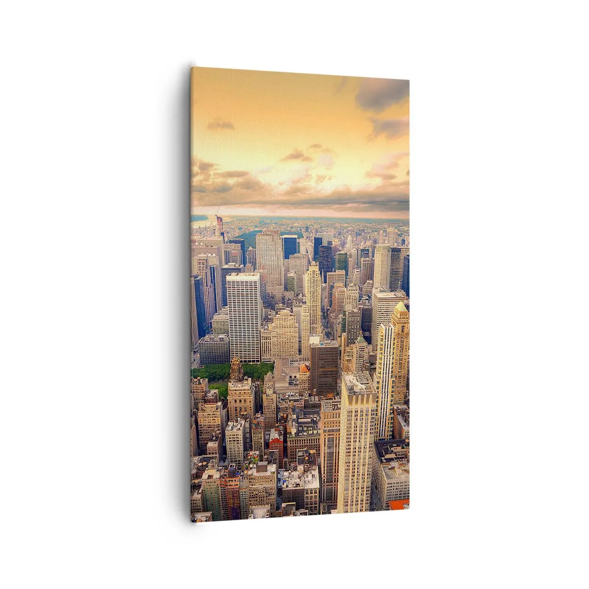 Schilderen op canvas - Vergulde metropool - 65x120 cm