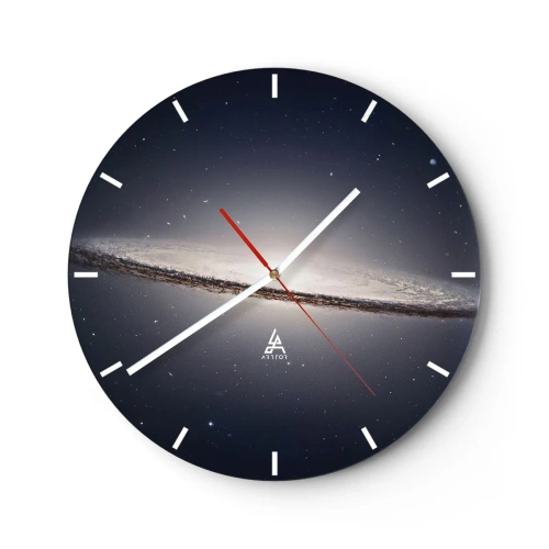 Wandklok - Klok - Uitzicht op een spiraalvormig sterrenstelsel in de ruimte - 30x30cm - Lang geleden, in een sterrenstelsel ver, ver weg... - Moderne wanddecoratie voor woonkamer, keuken en slaapkamer ARTTOR