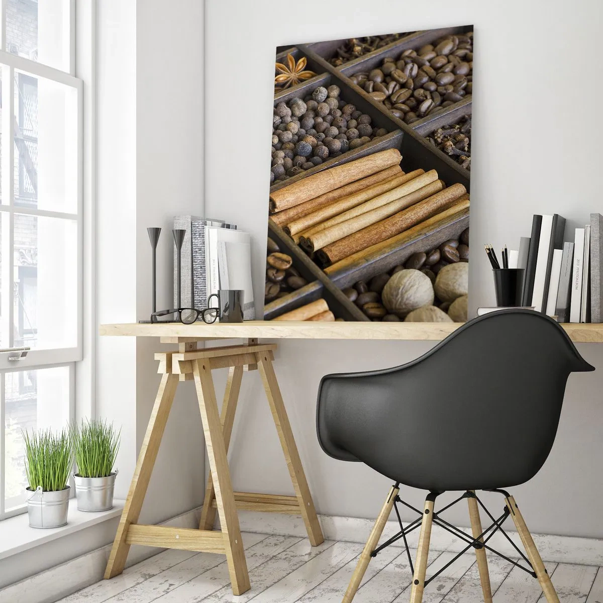 Schilderen op glas - Een schatkist aan aroma's - 50x70 cm
